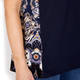 ELENA MIRO POLO COLLAR TOP WITH PAISLEY INSERT