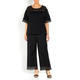 ELENA MIRO LACE HEM TROUSERS BLACK