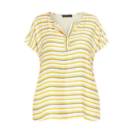 ELENA MIRO STRIPE TOP YELLOW  - Plus Size Collection