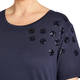 ELENA MIRO SEQUIN EMBELLISHED T-SHIRT NAVY