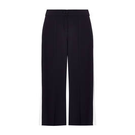 ELENA MIRO BLACK WIDE TROUSER WITH STRIPE - Plus Size Collection