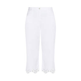 ELENA MIRO STRETCH CROPPED JEANS EMBROIDERED WHITE  - Plus Size Collection