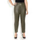 ELENA MIRO FAUX-LEATHER TROUSERS MILITARY GREEN