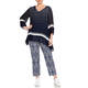 Elena Miro Georgette Tunic Navy