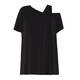 ELENA MIRO ASYMMETRIC COLD SHOULDER TUNIC BLACK