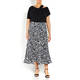 ELENA MIRO FLORAL MIDI SKIRT PLEATED BLACK