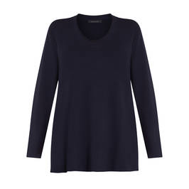 ELENA MIRO KNITTED TUNIC NAVY - Plus Size Collection