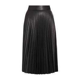 ELENA MIRO FAUX-LEATHER PLEATED SKIRT BLACK - Plus Size Collection