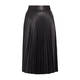 ELENA MIRO FAUX-LEATHER PLEATED SKIRT BLACK