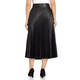 ELENA MIRO FAUX-LEATHER PLEATED SKIRT BLACK