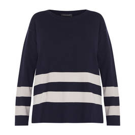 ELENA MIRO STRIPE SWEATER NAVY - Plus Size Collection