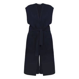 ELENA MIRO PURE WOOL WAISTCOAT NAVY - Plus Size Collection