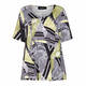 BEIGE ABSTRACT PRINT STRETCH JERSEY TOP BLACK