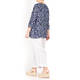 BEIGE GIRAFFE PRINT TUNIC NAVY