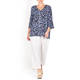 BEIGE GIRAFFE PRINT TUNIC NAVY