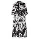 PIERO MORETTI BLACK AND WHITE GEORGETTE MIDI DRESS