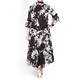 PIERO MORETTI BLACK AND WHITE GEORGETTE MIDI DRESS