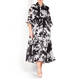 PIERO MORETTI BLACK AND WHITE GEORGETTE MIDI DRESS