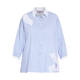 PIERO MORETTI COTTON PINSTRIPE SHIRT WITH APPLIQUÉ AZURE