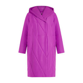 MARINA RINALDI QUILTED COAT MAGENTA - Plus Size Collection