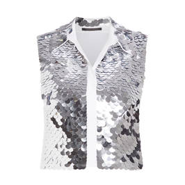 MARINA RINALDI SILVER SEQUIN COLLAR - Plus Size Collection