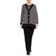 MARINA RINALDI CHECK INTARSIA CARDIGAN BLACK AND WHITE