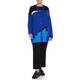 MARINA RINALDI ABSTRACT INTARSIA CARDIGAN COBALT