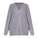MARINA RINALDI RIBBED EMBELLISHED CARDIGAN GREY