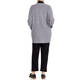 MARINA RINALDI RIBBED EMBELLISHED CARDIGAN GREY