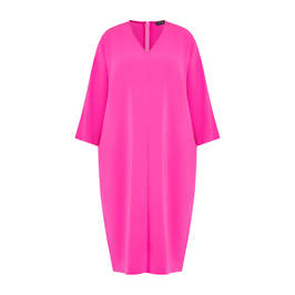 MARINA RINALDI TRIACETATE SHIFT DRESS FUCHIA - Plus Size Collection