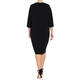 MARINA RINALDI TRIACETATE SHIFT DRESS BLACK 