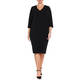 MARINA RINALDI TRIACETATE SHIFT DRESS BLACK 