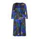 MARINA RINALDI BOLD FLORAL SATIN DRESS COBALT