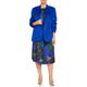 MARINA RINALDI BOLD FLORAL SATIN DRESS COBALT