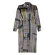 MARINA RINALDI SATIN ABSTRACT STRIPE SHIRT DRESS