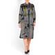 MARINA RINALDI SATIN ABSTRACT STRIPE SHIRT DRESS