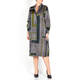 MARINA RINALDI SATIN ABSTRACT STRIPE SHIRT DRESS