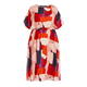 MARINA RINALDI GEOMETRIC PRINT DRESS TANGERINE