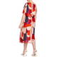 MARINA RINALDI GEOMETRIC PRINT DRESS TANGERINE