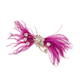 Marina Rinaldi Feather and Jewel Brooch Fuchsia