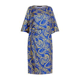 Marina Rinaldi Satin Paisley Dress Cobalt  - Plus Size Collection