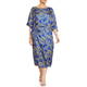 Marina Rinaldi Satin Paisley Dress Cobalt 