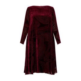 MARINA RINALDI DEVORÉ VELVET DRESS BORDEAUX - Plus Size Collection