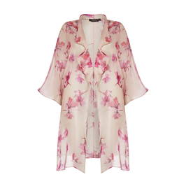 MARINA RINALDI FLORAL SILK DUSTER PINK - Plus Size Collection