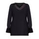 MARINA RINALDI SEQUIN COLLAR AND CUFF KNITTED TUNIC BLACK
