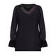 MARINA RINALDI SEQUIN COLLAR AND CUFF KNITTED TUNIC BLACK