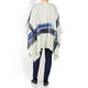 MARINA RINALDI WOOL BLEND PONCHO NAVY AND CREAM