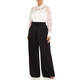 Marina Rinaldi Virgin Wool Wide Leg Trousers Black