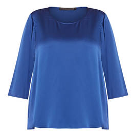 MARINA RINALDI SATIN TOP COBALT - Plus Size Collection
