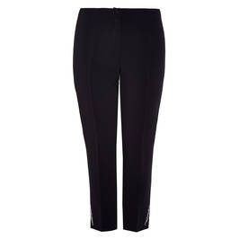 MARINA RINALDI ANKLE GRAZER TROUSER WITH CRYSTAL DETAIL BLACK - Plus Size Collection